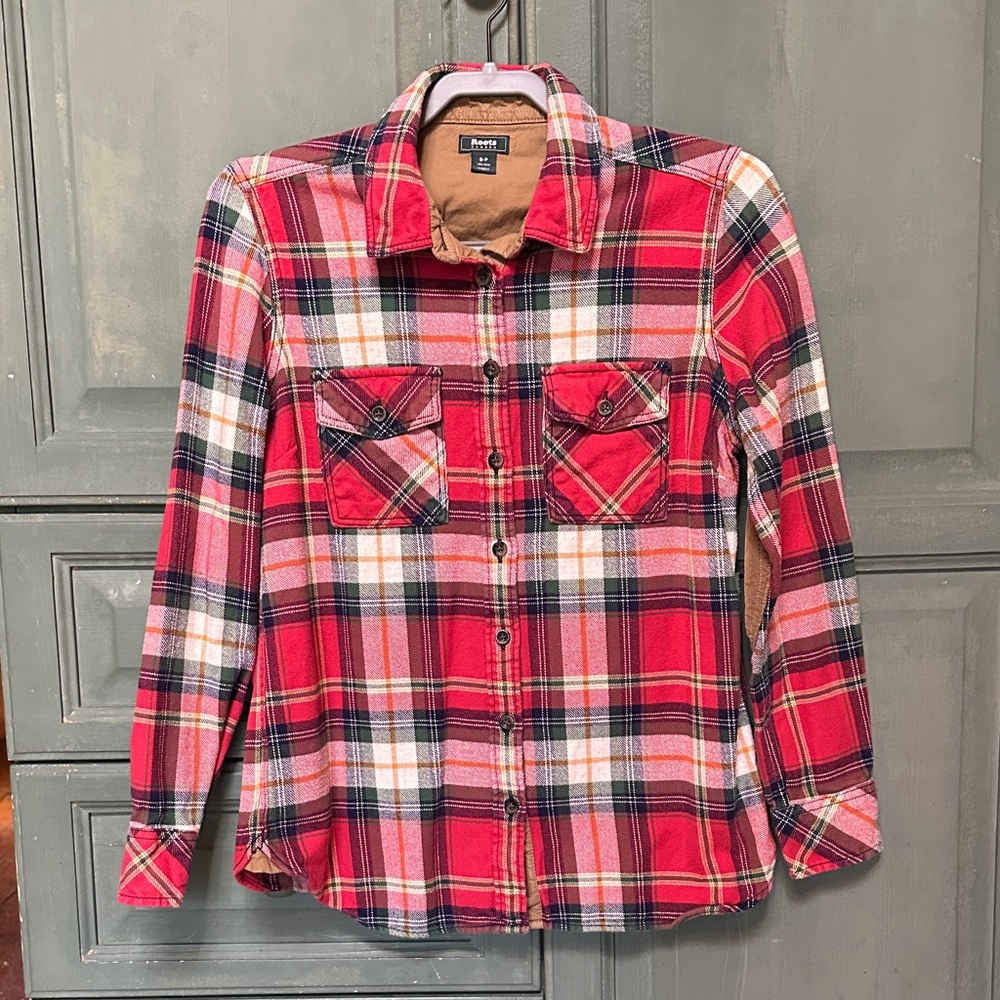 Roots Canada Classic Red Plaid Shirt